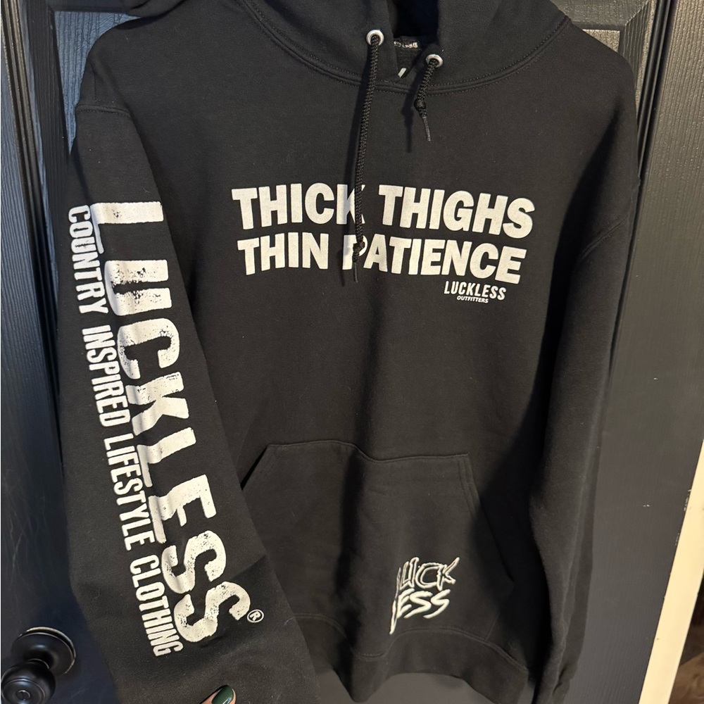 Black Hoodie - Thick Thighs Thin Patience
